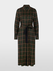 Marc Cain Dress Check Print Forest Night