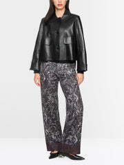 Marc Cain Black Cropped Leather Jacket