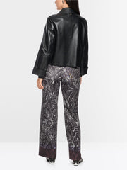 Marc Cain Black Cropped Leather Jacket