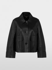 Marc Cain Black Cropped Leather Jacket