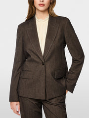 Marc Cain Blazer Herringbone Pattern Brown