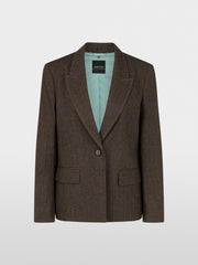 Marc Cain Blazer Herringbone Pattern Brown