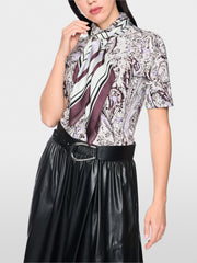 Marc Cain Cotton T-shirt With Stand Collar