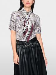 Marc Cain Cotton T-shirt With Stand Collar
