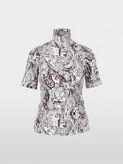 Marc Cain Cotton T-shirt With Stand Collar