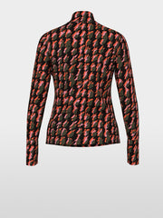 Marc Cain Knit High Neck Top Houndstooth Pattern