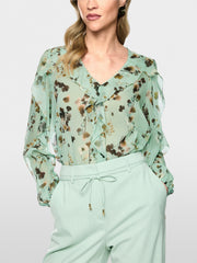 Marc Cain Blouse Floral Print Green