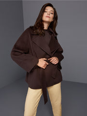 Marc Cain Flowing Blouse With Lace Detail Brown