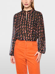 Marc Cain Blouse Houndstooth Print