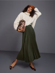 Marc Cain Wool Blend Skirt Forest Night
