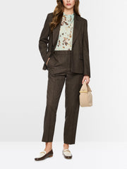 Marc Cain Fordon Herringbone Trousers Brown