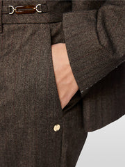 Marc Cain Fordon Herringbone Trousers Brown