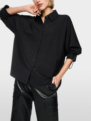 Marc Cain Pinstripe Blouse Black