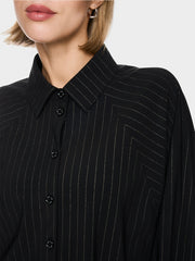Marc Cain Pinstripe Blouse Black