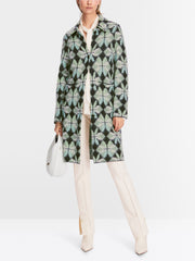 Marc Cain Knit Wool Mix Coat Abstract Print