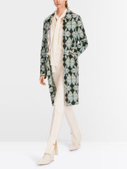 Marc Cain Knit Wool Mix Coat Abstract Print