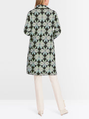 Marc Cain Knit Wool Mix Coat Abstract Print