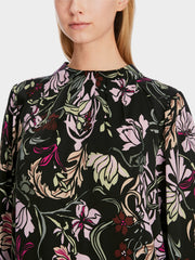 Marc Cain Slip Blouse Black Flower Print