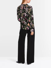 Marc Cain Slip Blouse Black Flower Print