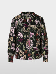 Marc Cain Slip Blouse Black Flower Print