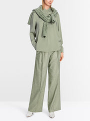 Marc Cain Blouse With Stand Up Collar Frozen Sage