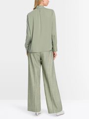 Marc Cain Blouse With Stand Up Collar Frozen Sage