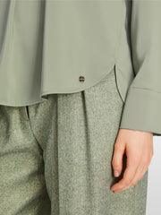 Marc Cain Blouse With Stand Up Collar Frozen Sage