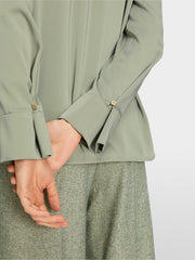 Marc Cain Blouse With Stand Up Collar Frozen Sage