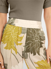 Marc Cain Wedi Silk Trousers With Floral Pattern