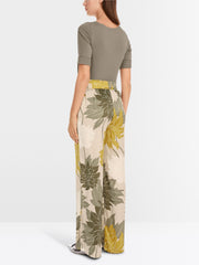 Marc Cain Wedi Silk Trousers With Floral Pattern