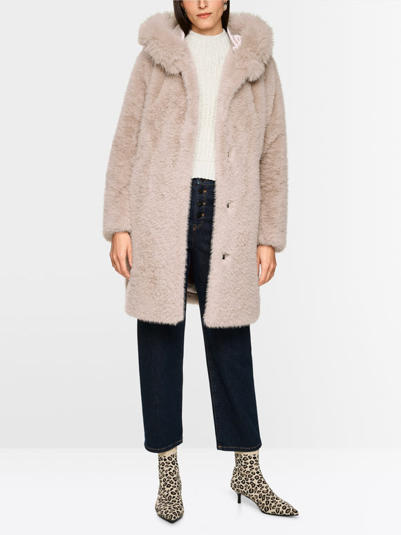 Marc Cain Faux Fur Coat Stone