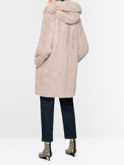 Marc Cain Faux Fur Coat Stone
