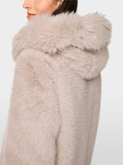 Marc Cain Faux Fur Coat Stone