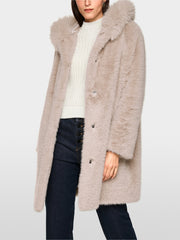 Marc Cain Faux Fur Coat Stone