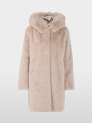 Marc Cain Faux Fur Coat Stone