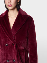 Marc Cain Faux Fur Coat Wine