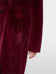 Marc Cain Faux Fur Coat Wine