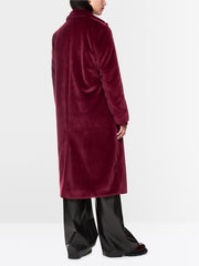 Marc Cain Faux Fur Coat Wine