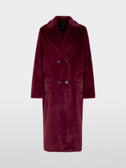 Marc Cain Faux Fur Coat Wine
