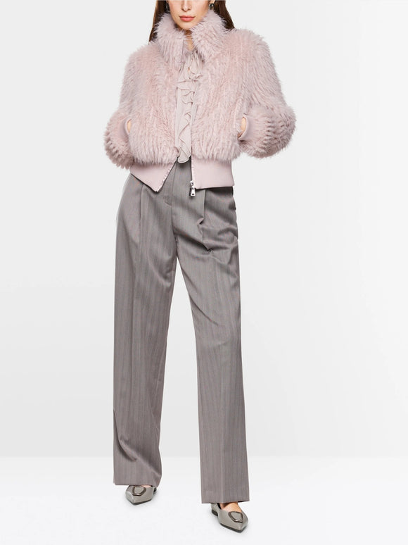 Marc Cain Short Faux Fur Jacket Light Desert Taupe