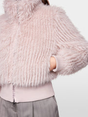 Marc Cain Short Faux Fur Jacket Light Desert Taupe