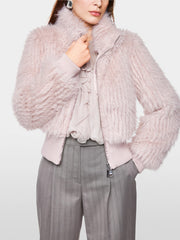 Marc Cain Short Faux Fur Jacket Light Desert Taupe