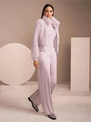 Marc Cain Knit Top With Lurex Details Light Desert Taupe