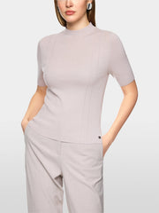 Marc Cain Knit Top With Lurex Details Light Desert Taupe