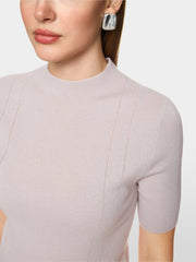 Marc Cain Knit Top With Lurex Details Light Desert Taupe