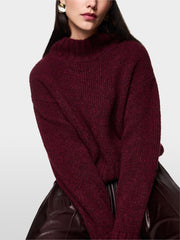 Marc Cain Knit High Neck Sweater Wine