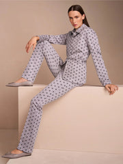 Marc Cain Frederica Trouser Light Desert Taupe Print