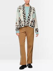 Marc Knit Cardigan With Leo Print Teal MLT