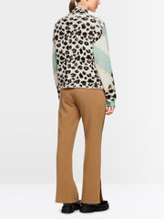 Marc Knit Cardigan With Leo Print Teal MLT