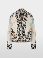 Marc Knit Cardigan With Leo Print Teal MLT